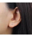 Ball Shaped Silver Ear Stud STS-5297